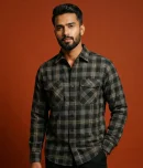 rugged nap | black checked shirt